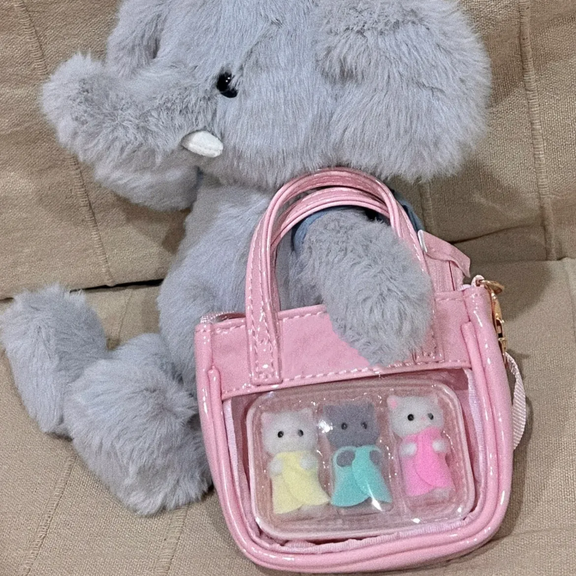 Pink Mini Clear Doll Tote Bag Accessories
