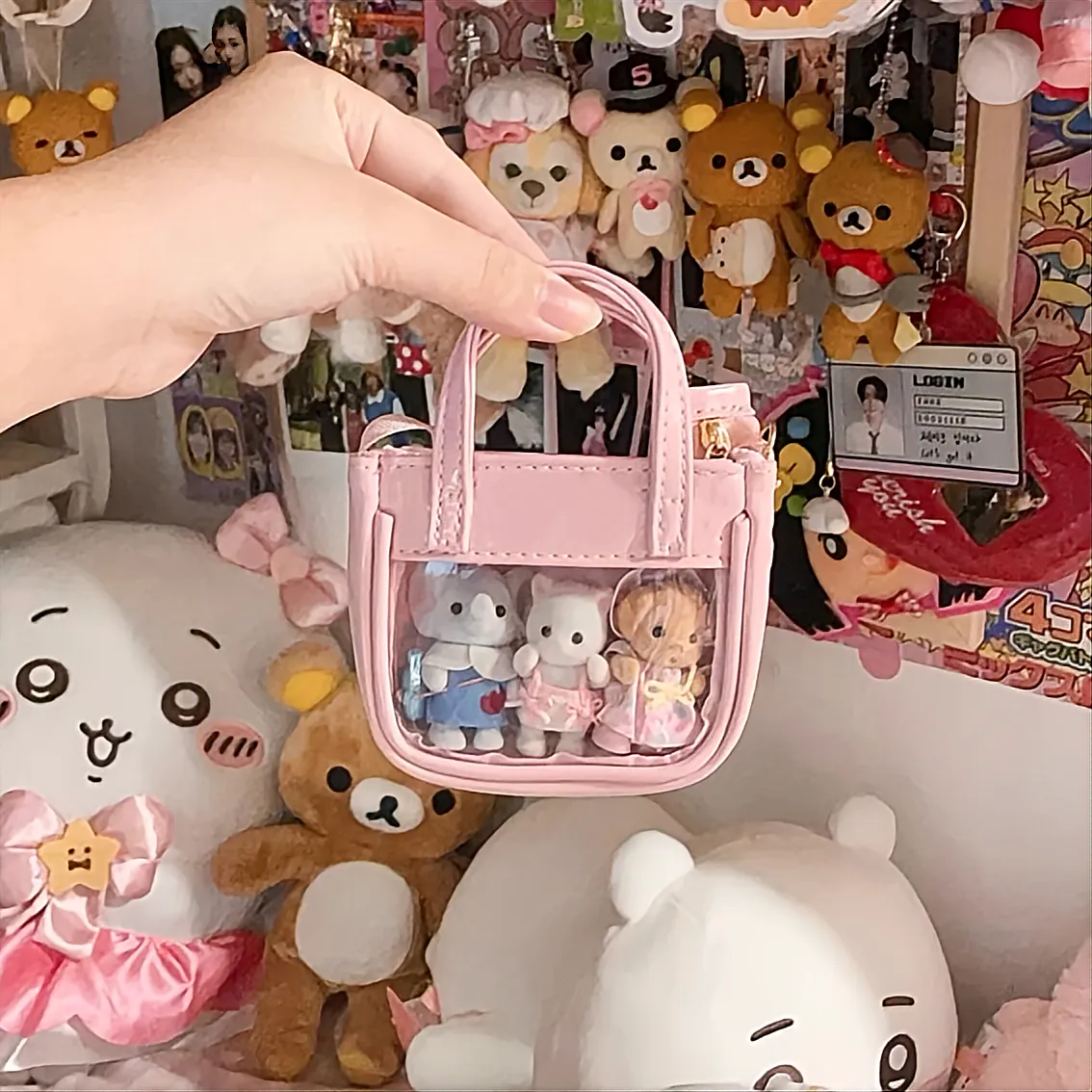 Pink Mini Clear Doll Tote Bag Accessories