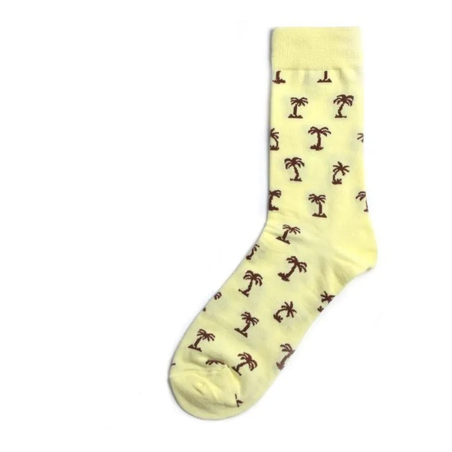 Plant Socks Palm Tree | Pastel Yellow