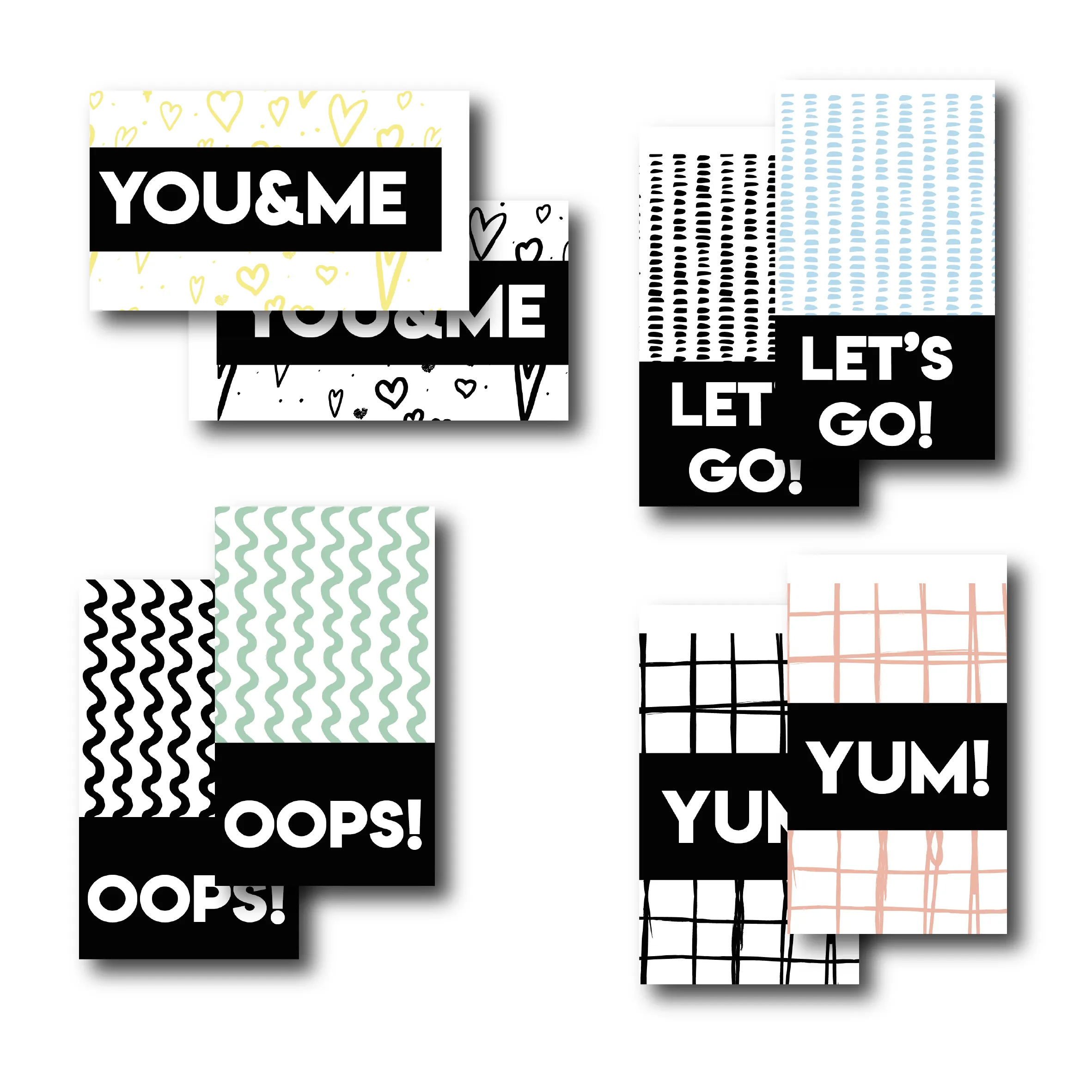Quote tickets | PASTEL | set of 24 double-sided tickets too
