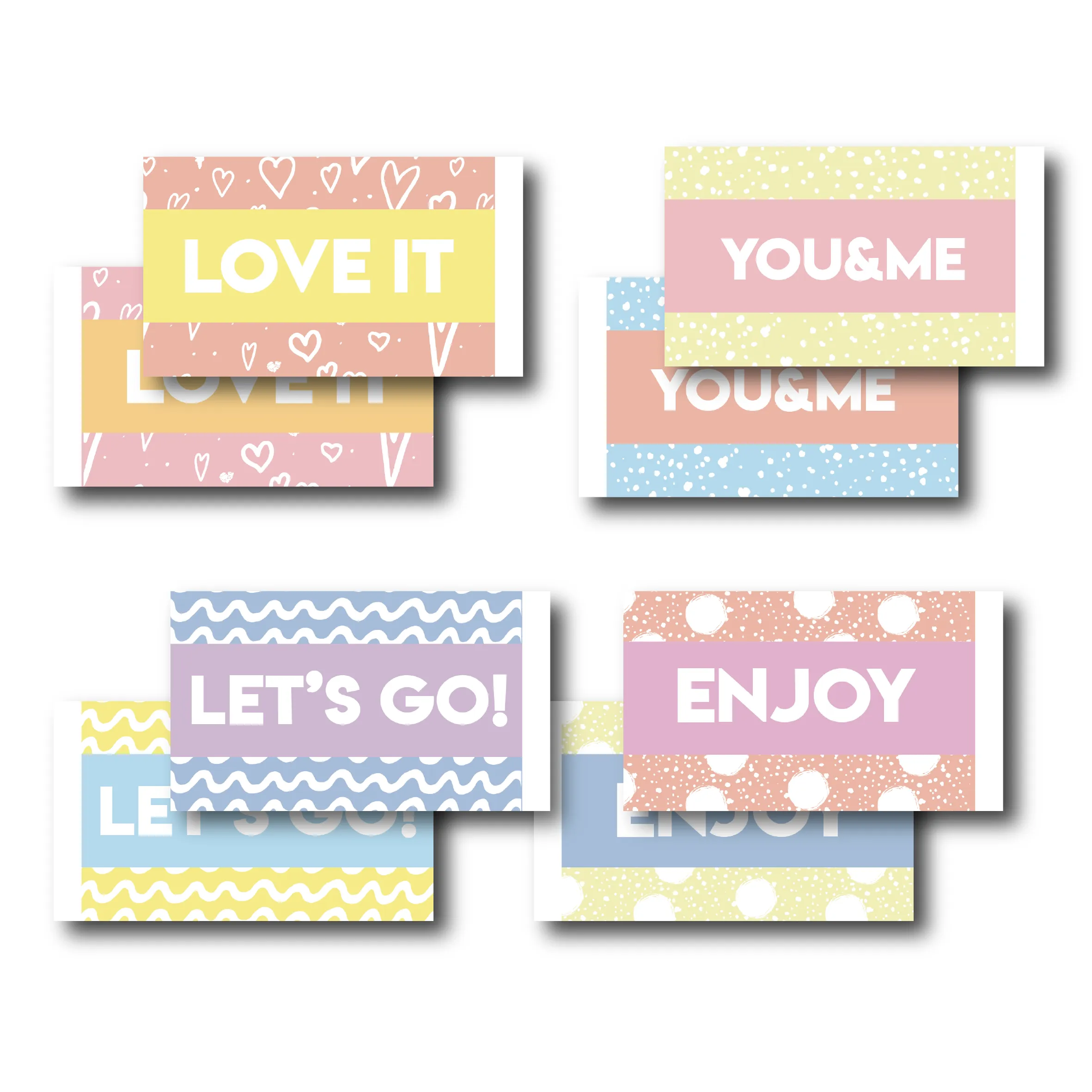 Quote tickets | PASTEL | set of 24 double-sided tickets too