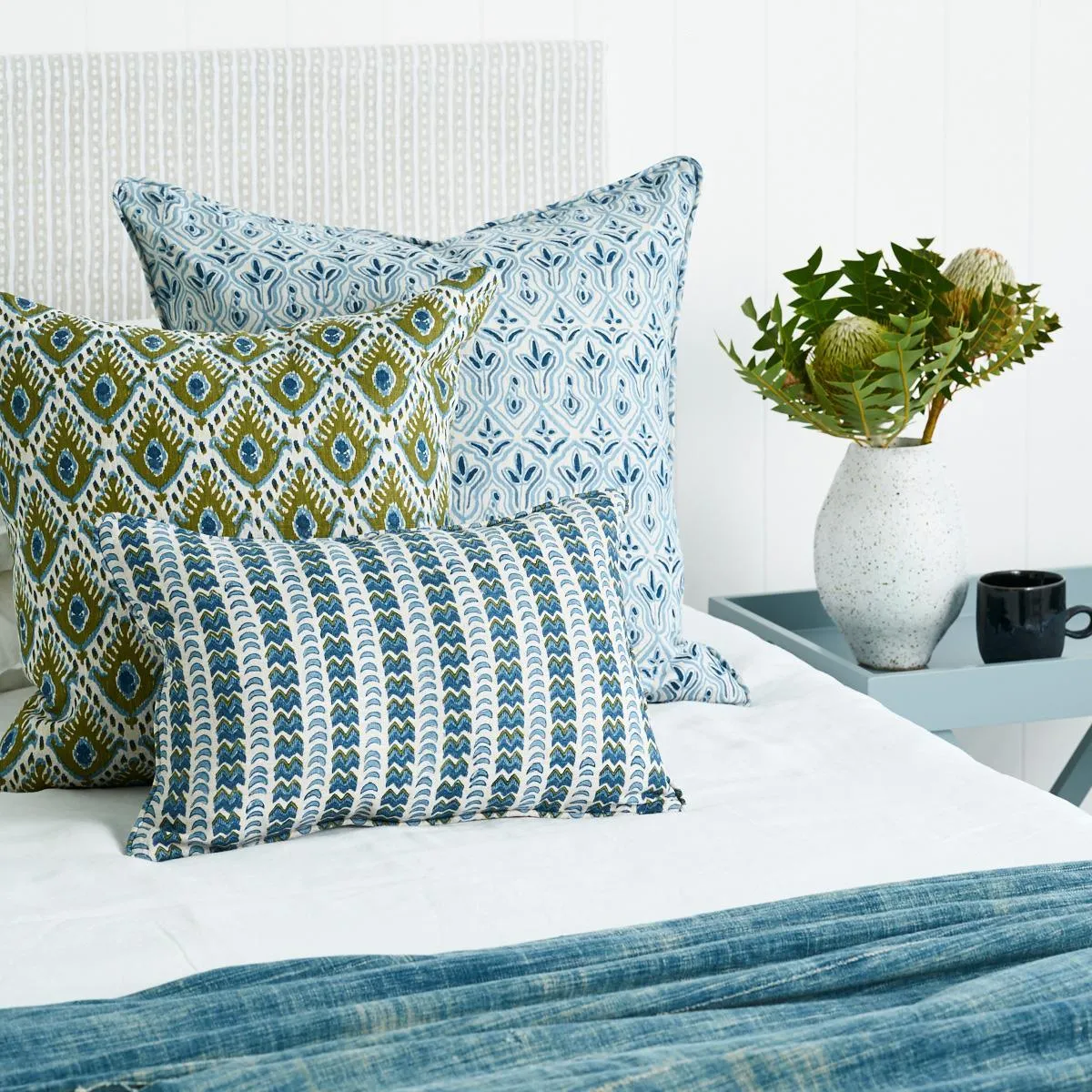 Rambagh Moss Linen Cushion | 30x45cm