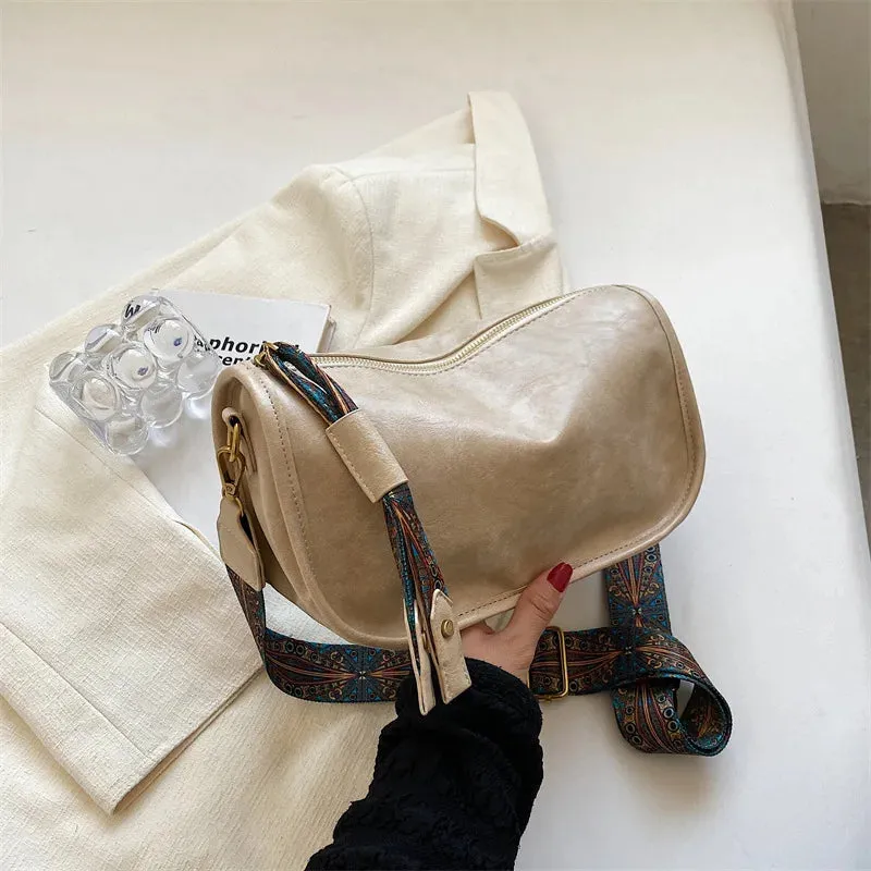 Retro-Chic PU Leather Pillow Shoulder Bag