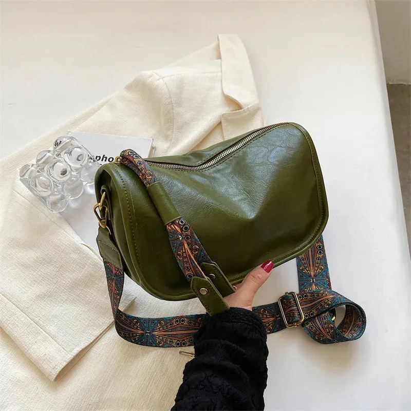 Retro-Chic PU Leather Pillow Shoulder Bag