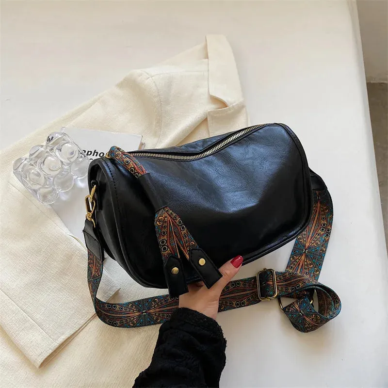 Retro-Chic PU Leather Pillow Shoulder Bag