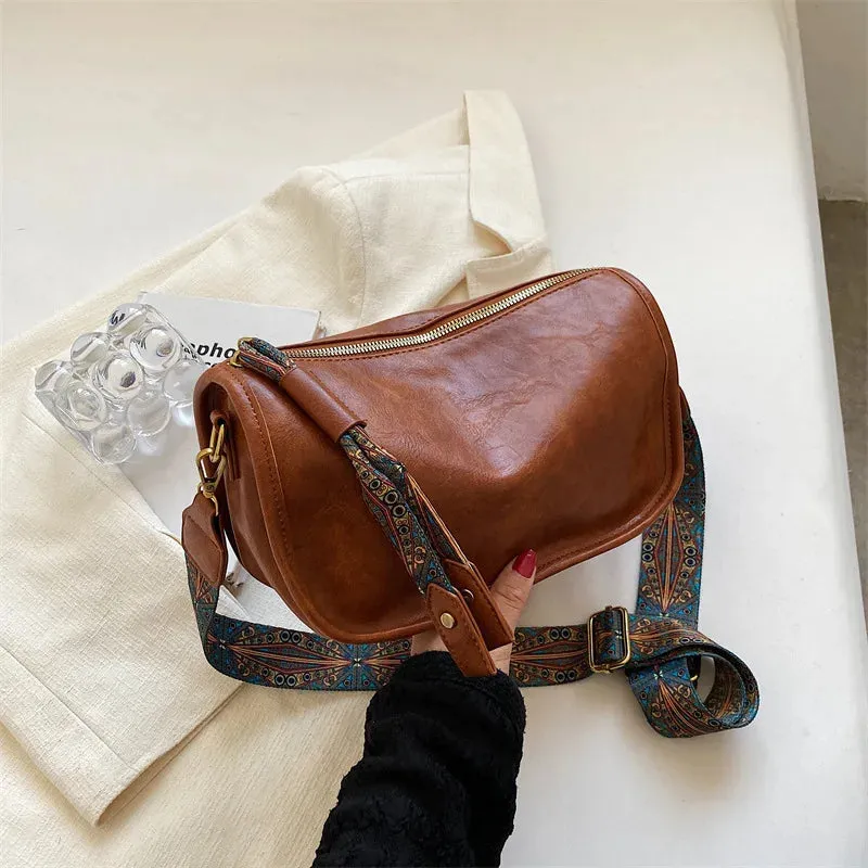 Retro-Chic PU Leather Pillow Shoulder Bag