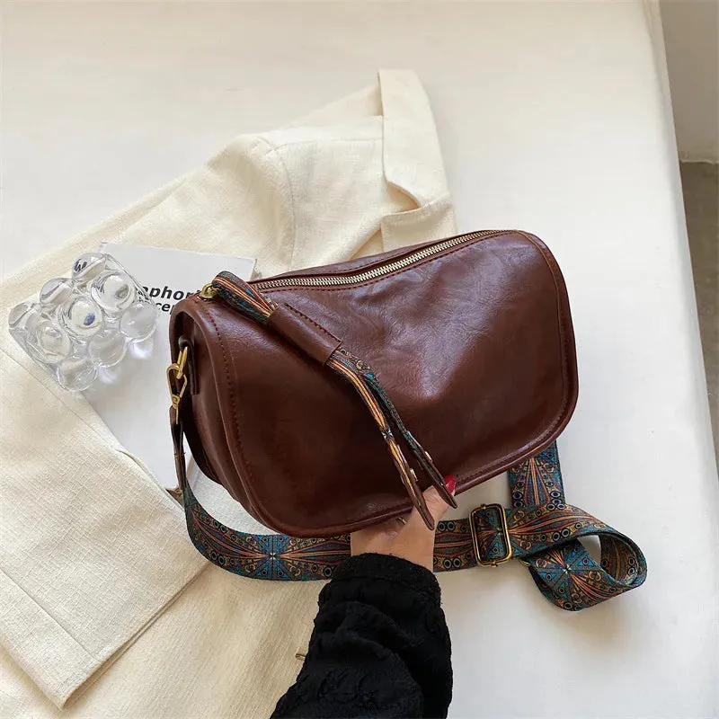 Retro-Chic PU Leather Pillow Shoulder Bag