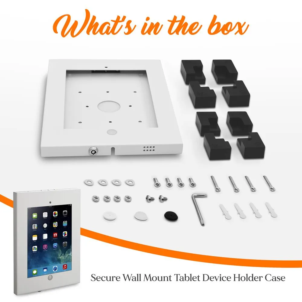 Security Anti-Theft Ipad Wall Mount, Lock & Key Public Display Safe Lock & Secure Tablet Device Holder Case, (Works With Ipad 2/3/4/Ipad Air/Ipad Air2)