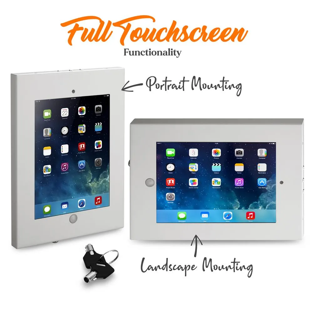 Security Anti-Theft Ipad Wall Mount, Lock & Key Public Display Safe Lock & Secure Tablet Device Holder Case, (Works With Ipad 2/3/4/Ipad Air/Ipad Air2)