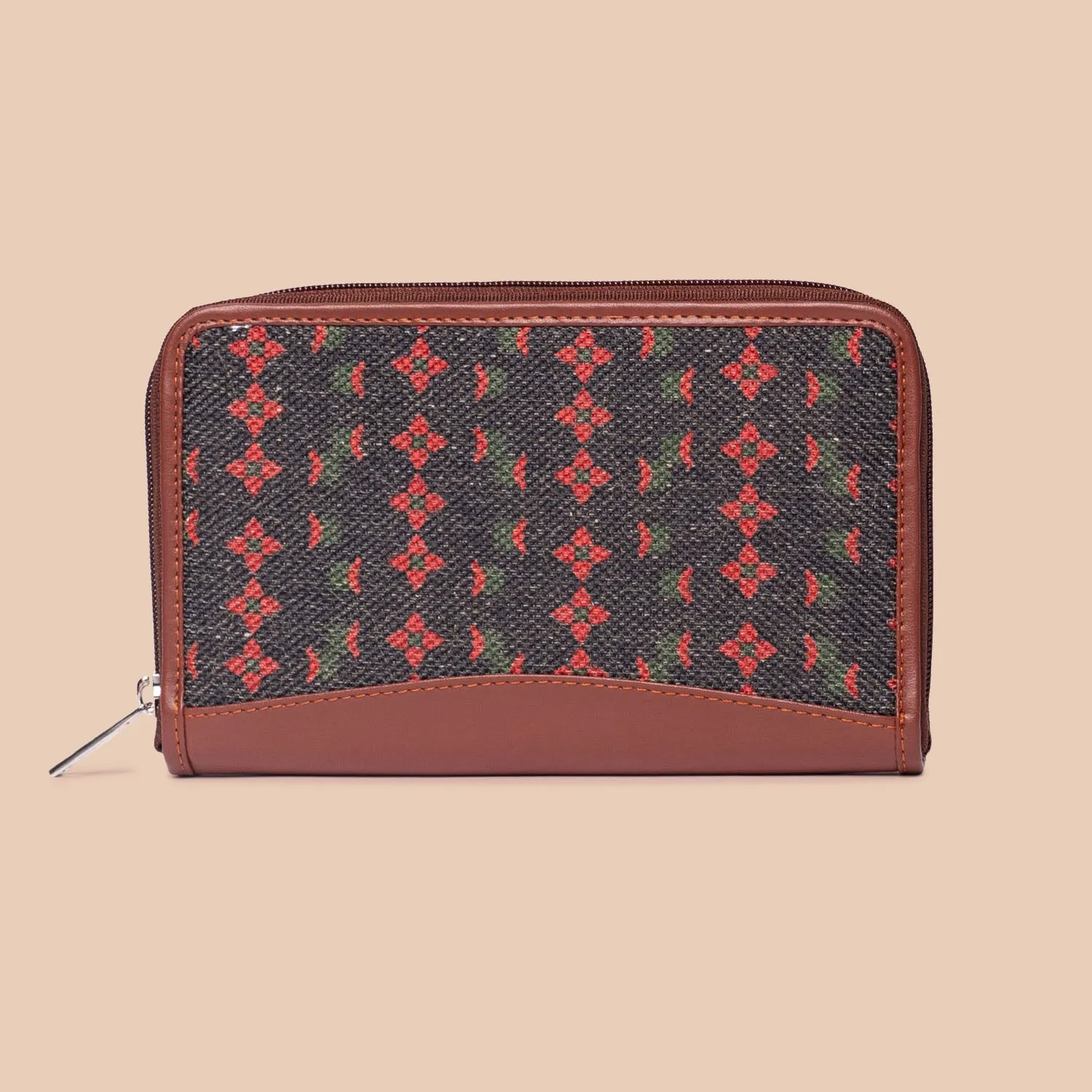 Shobha Niwas Lotus Motif- Office Bag & Chain Wallet Combo