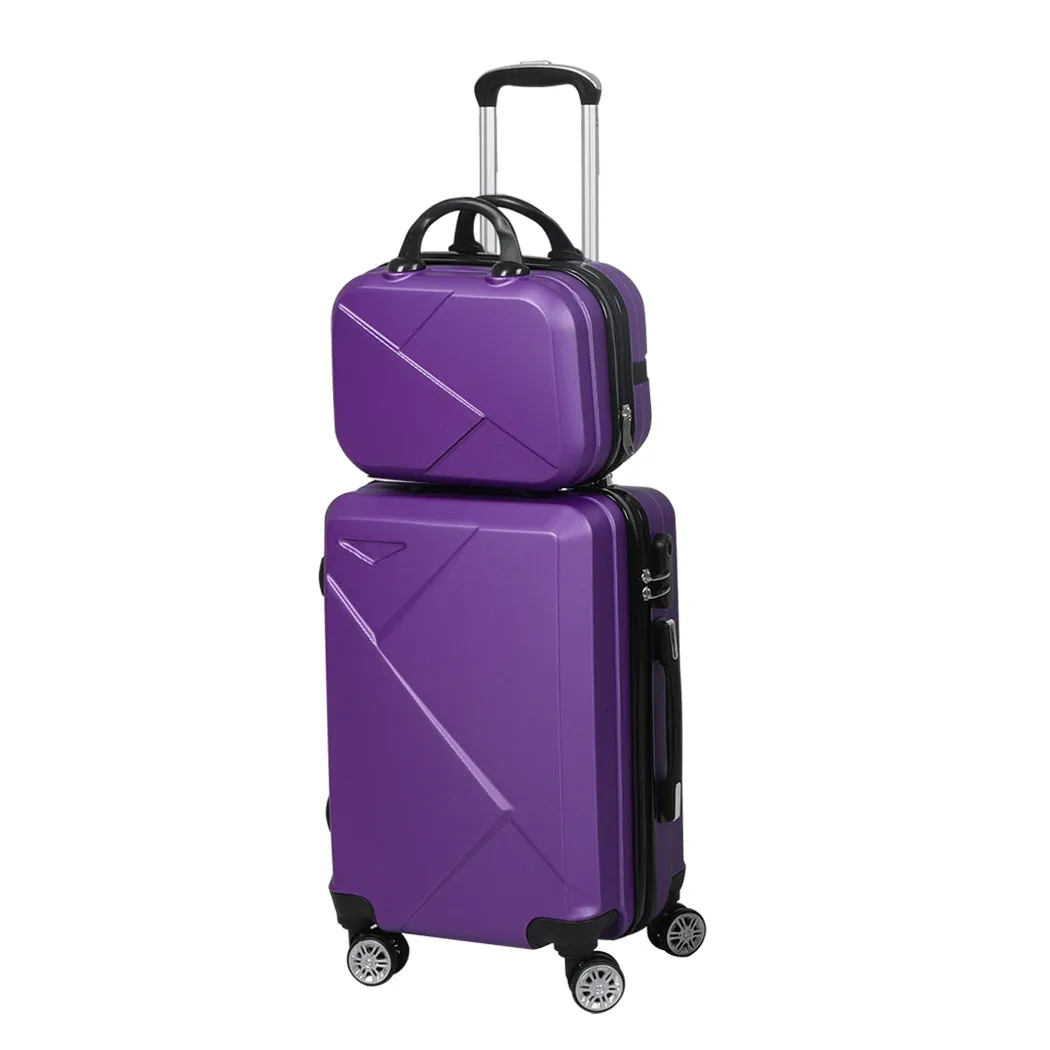 Slimbridge 2pcs 20"Travel Luggage Set Purple