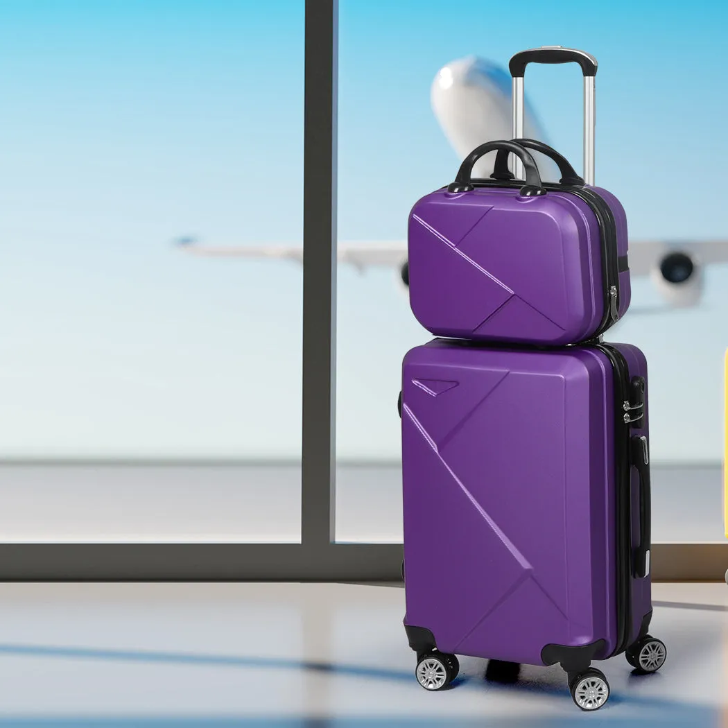 Slimbridge 2pcs 20"Travel Luggage Set Purple