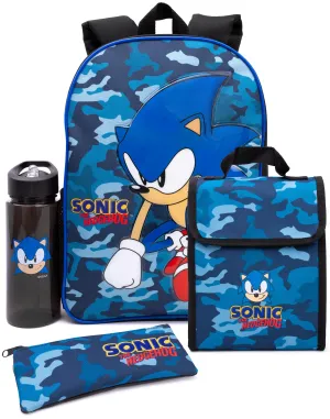 Sonic The Hedgehog 4 Piece Lunch Bag Backpack Set