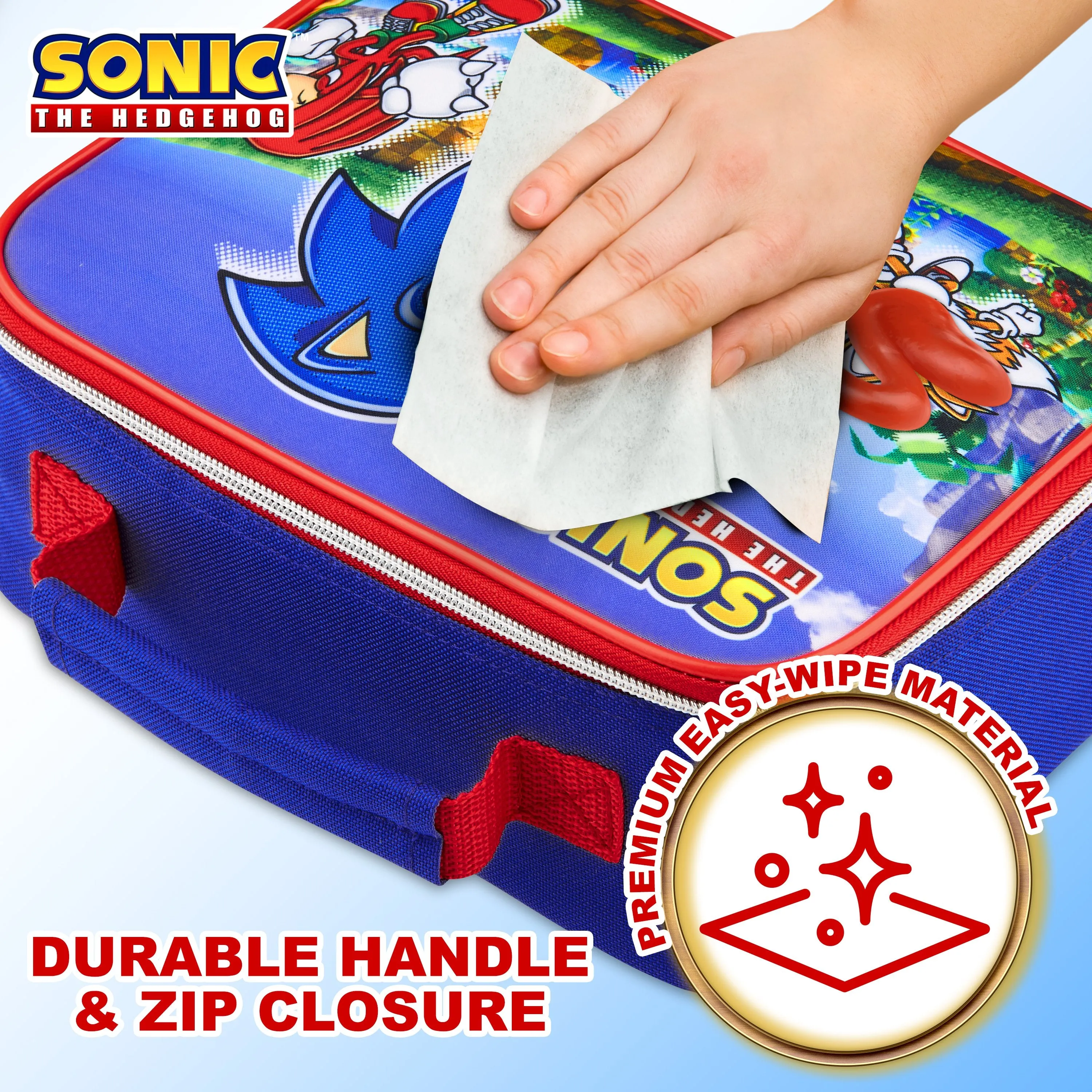 Sonic The Hedgehog Lunch Box, Insulated Lunch Bag for School, Sonic Gifts
