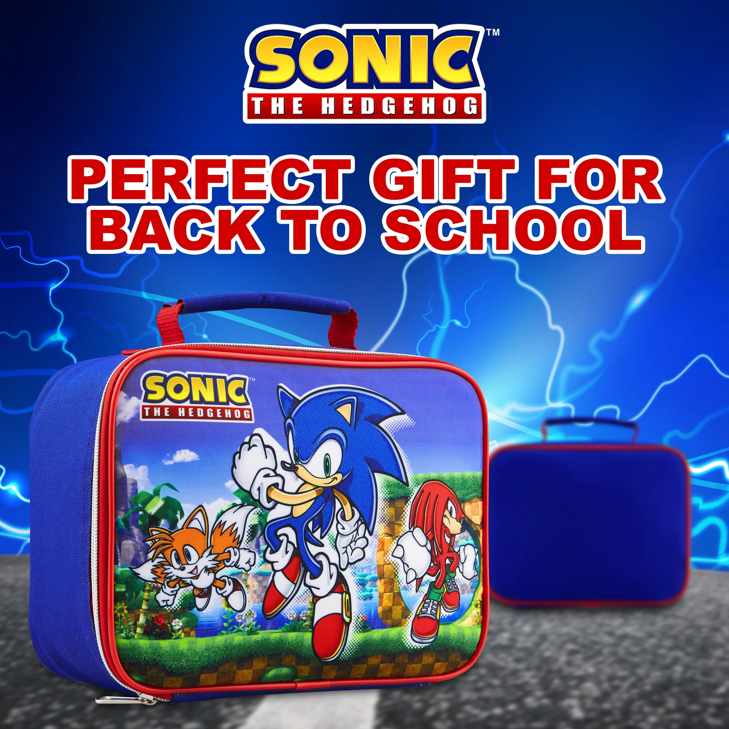 Sonic The Hedgehog Lunch Box, Insulated Lunch Bag for School, Sonic Gifts