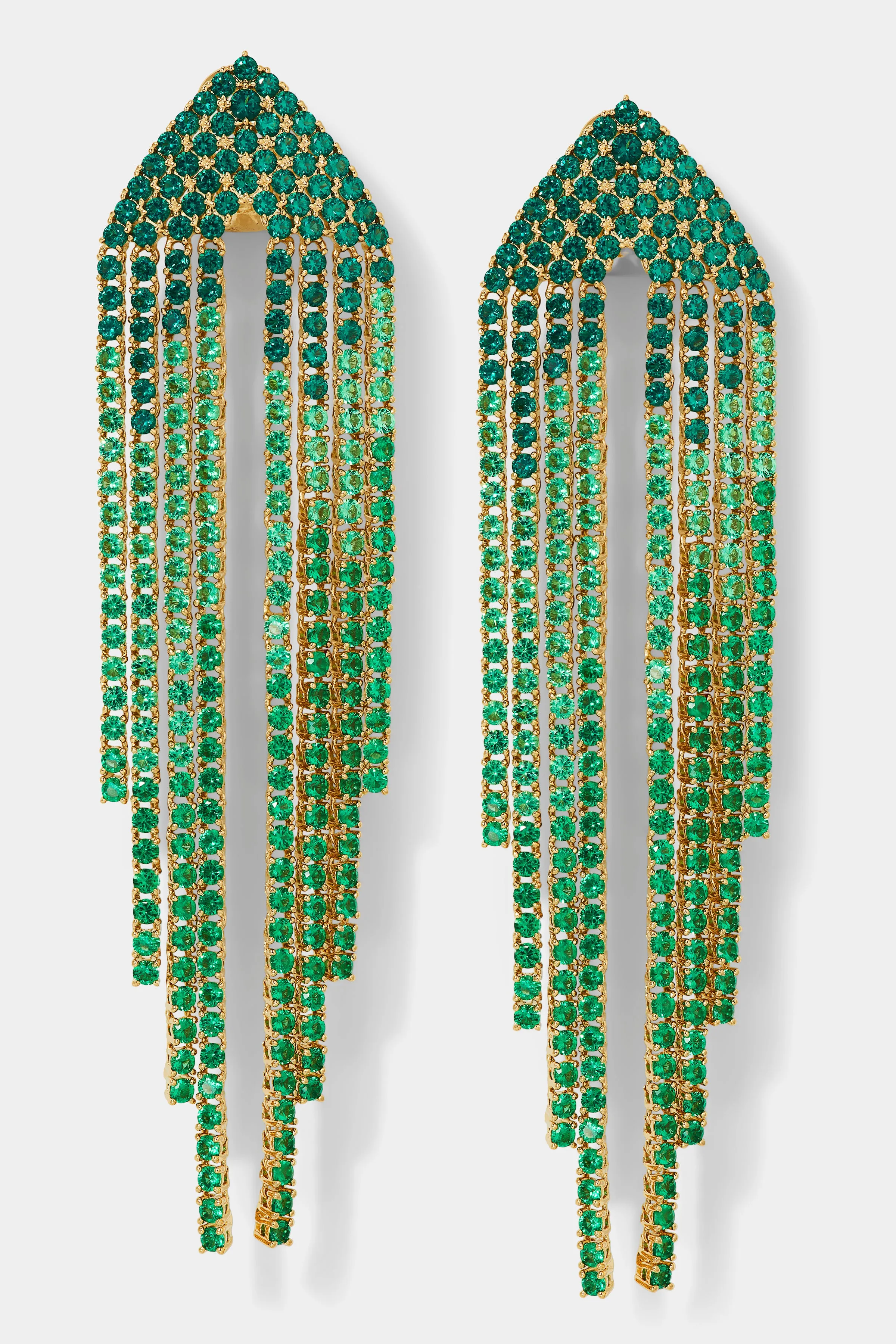 STARLET GREEN CASCADE CZ EARRINGS