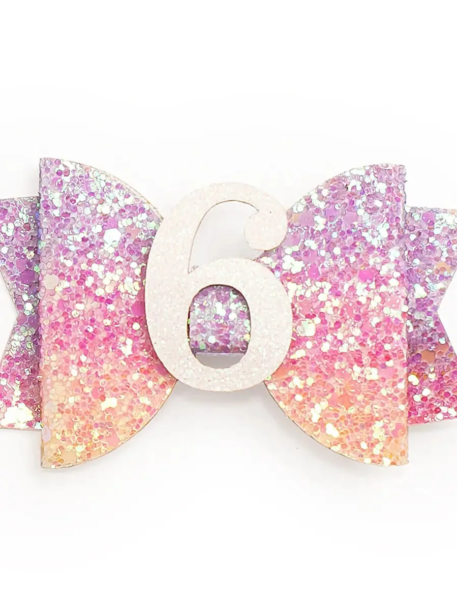 Sweet Wink: Pastel Rainbow Clip: 6th Birthday