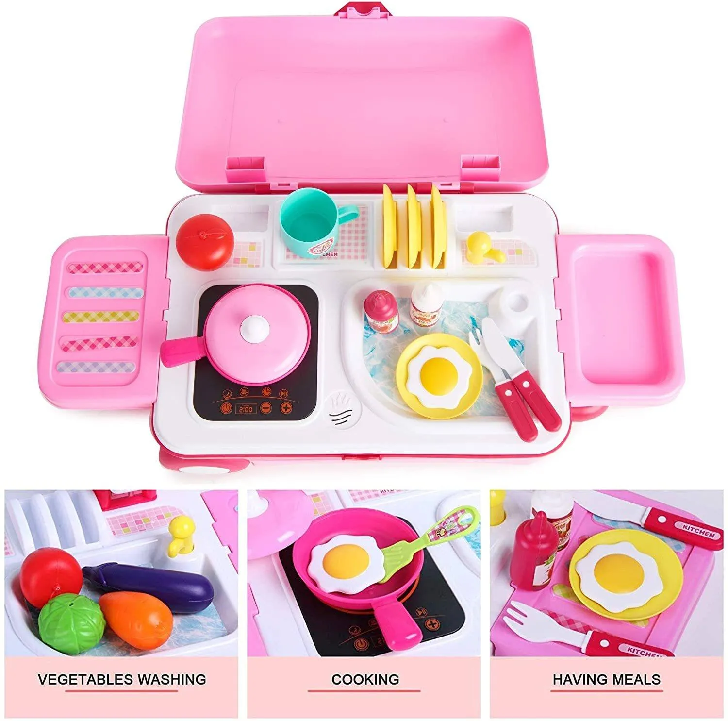 Toy Chef 2-in-1 Pretend Play Travel Set For Kids