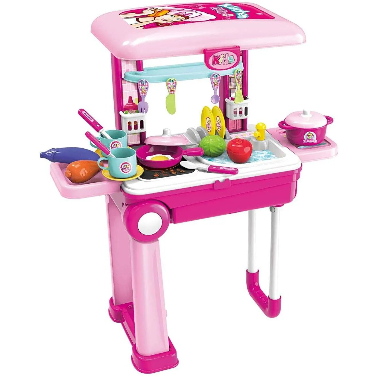 Toy Chef 2-in-1 Pretend Play Travel Set For Kids