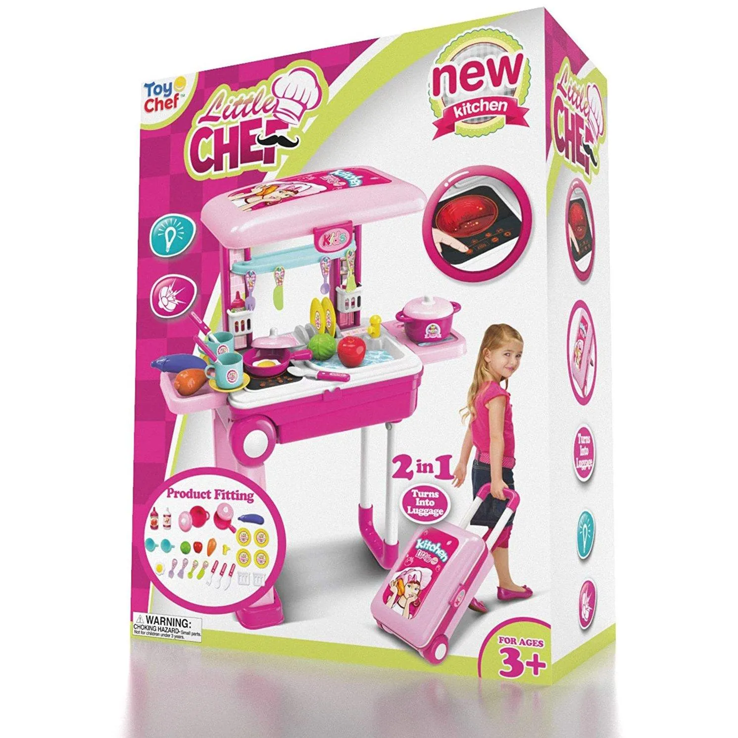 Toy Chef 2-in-1 Pretend Play Travel Set For Kids