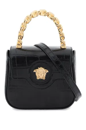 Versace Croco-Embossed Leather 'La Medusa' Mini Bag