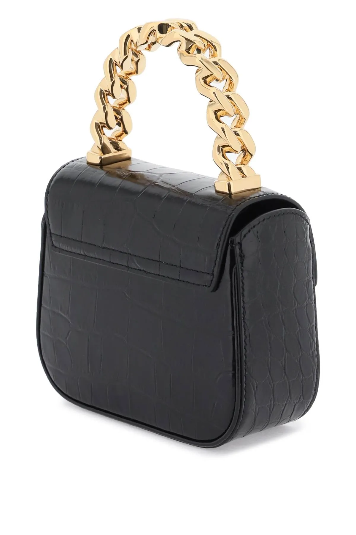 Versace Croco-Embossed Leather 'La Medusa' Mini Bag