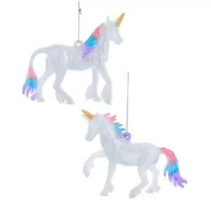 White and Pastel Unicorn Ornaments