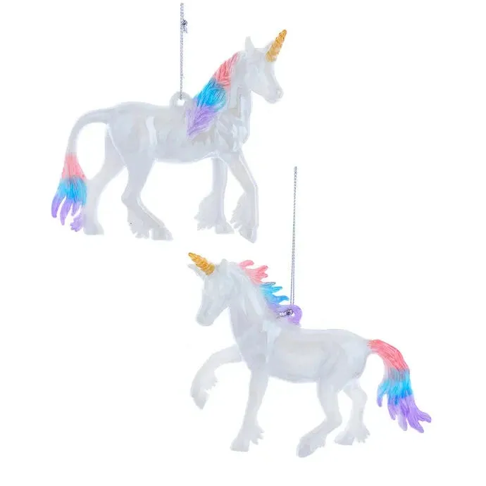 White and Pastel Unicorn Ornaments
