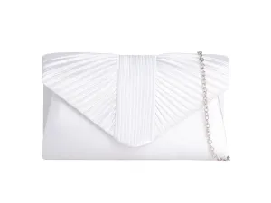White Satin Clutch Bag