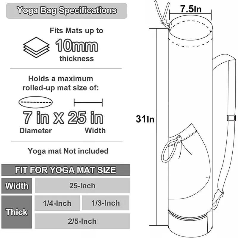 Wholesale Yoga Mat Bag with Bottle Pocket for Women MOQ 300