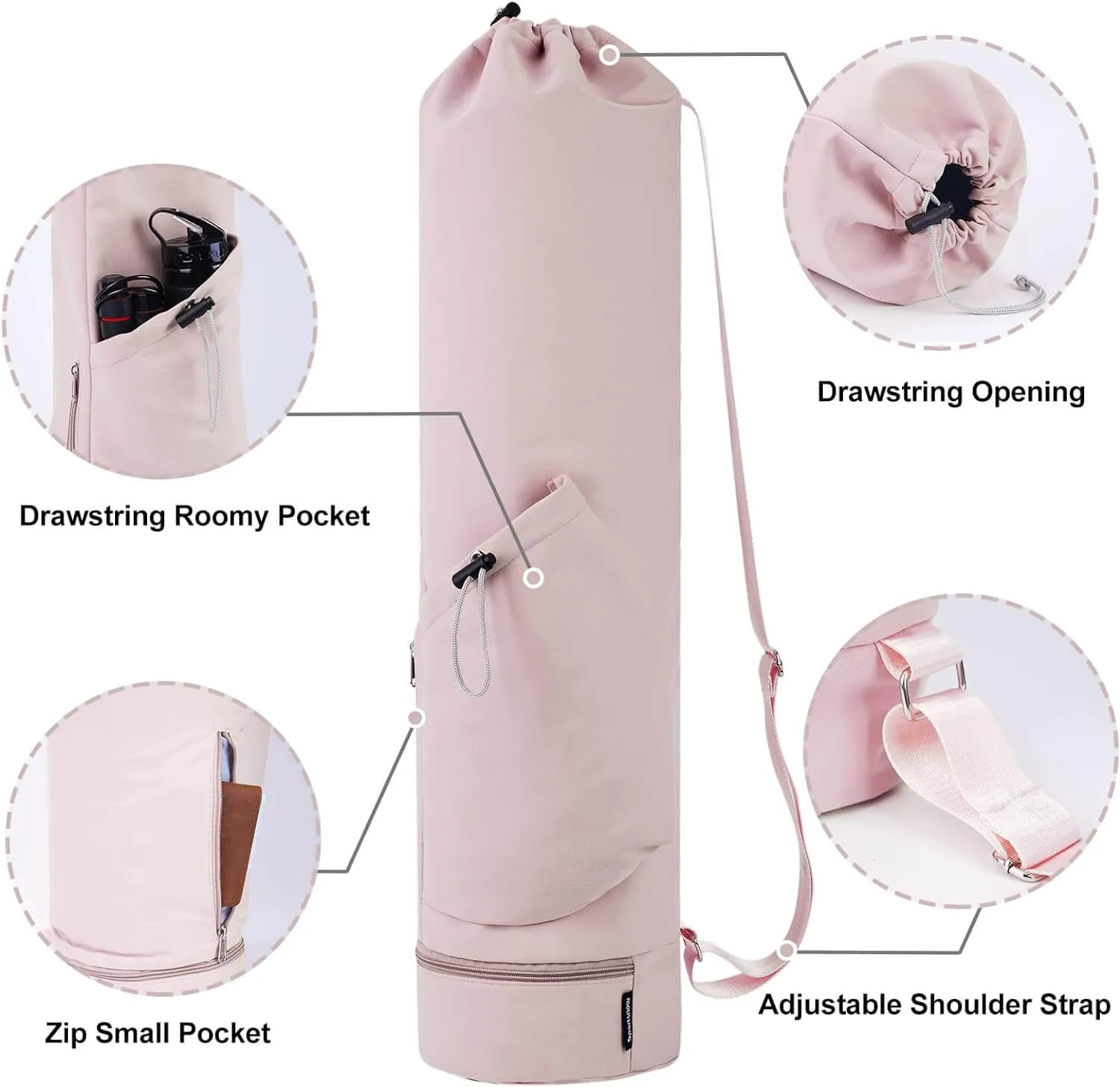 Wholesale Yoga Mat Bag with Bottle Pocket for Women MOQ 300