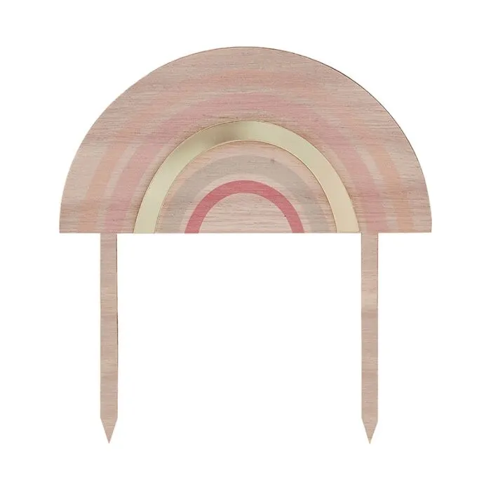 Wooden and Acrylic Rainbow Cake Topper
