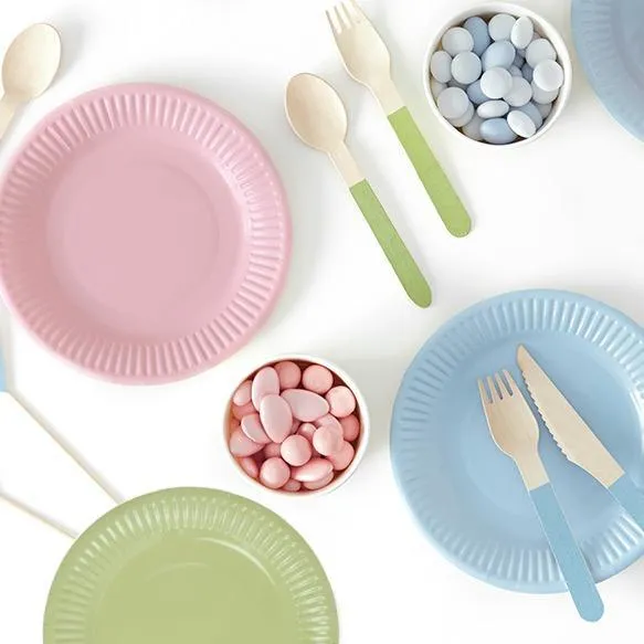 Wooden Cutlery Pastel (18 Pieces)
